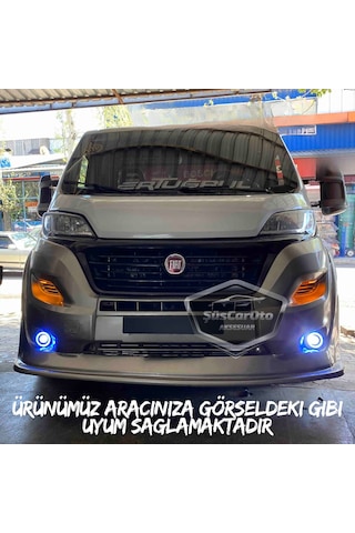 Fiat Ducato Uyumlu Üniversal Mercekli Angel Sis Farı Metal Su Geçirmez 76 Mm Mavi Halkalı Gündüz Farı Angel Eyes 2 Adet 00 Şüscaroto Aksesuar