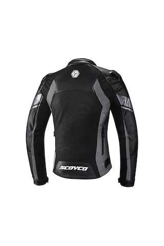 Scoyco Jk 152W Dört Mevsim Deri Motosiklet Montu Gri - Siyah