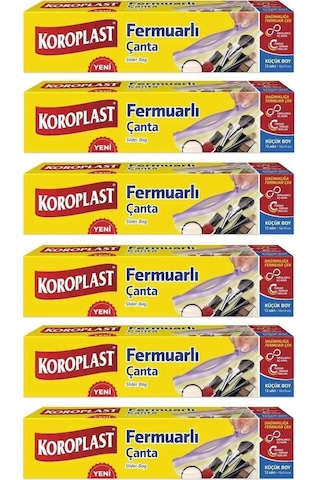 Koroplast Fermuarlı Poşet Küçük Boy 6 x 12'li 16 x 14 CM