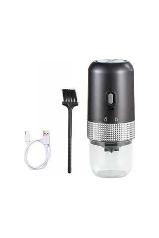 Fortunelane Usb Şarjlı Taşınabilir Fincan Kahve Değirmeni - Seramik Çekirdekli Öğütücü 304 Paslanmaz Çelik - Dahili Li-poly Batar Gri