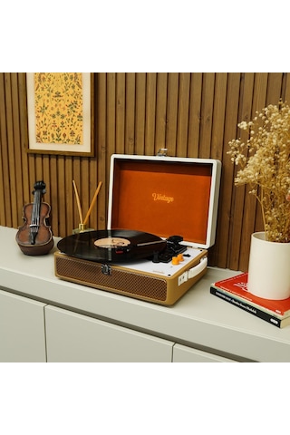 Umie Vintage Um-p353 Pikap Bluetooth'lu 3.5mm Auxın&rcao Destekli Müzik Kutusu