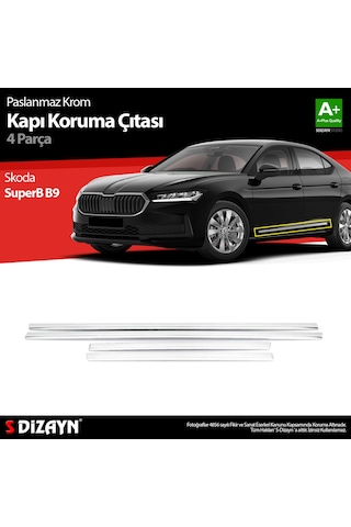 S-dizayn Skoda Superb B9 Krom Kapı Koruma Çıtası 2024 Üzeri A+ Kalite