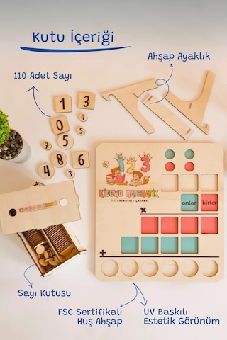 İlkokul Matematik + Eğitici Çarpma İşlemi Ahşap Oyuncak Etkinlik Seti + Kolay Öğrenme Çarpım Bultak