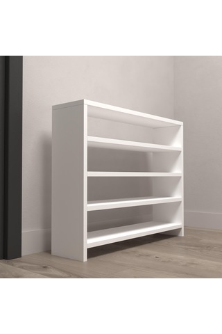 Kenzlife Ayakkabılık Mısri Mat Beyaz Suntalam 065 080 20 Onaltı Çift Ayakkabı Kapasitesi Arkalıksız Beyaz