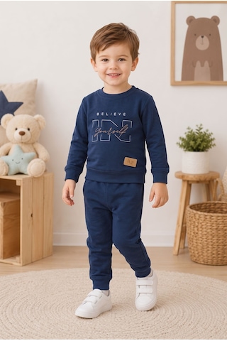 Mnk Baby & Kids Erkek Çocuk Belıeve Baskılı 2li Eşofman Takımı M00853 Lacivert Mnk Baby & Kids Erkek Çocuk Belıeve Baskılı 2li Eşofman Takımı M00853 Lacivert