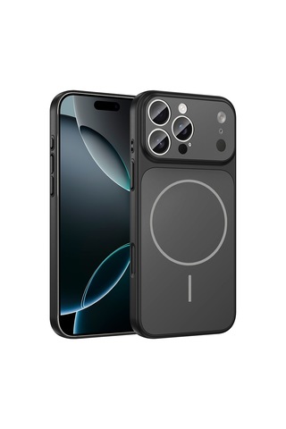 Zore Apple iPhone Uyumlu 14 Pro Kılıf Omsy M-safe Şarj Özellikli Kamera Korumalı Formen Kapak - Gri