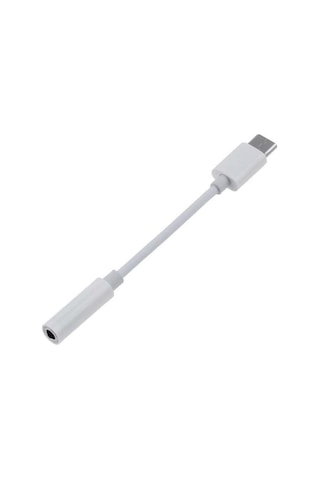 Ayex TYP-C İçin Kulaklık ve Mikrofon Adaptörü Beyaz 3.5 MM