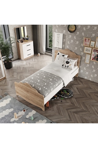 Ildır Tek Kişilik Karyola Tamamı Mdflam 90x190 Flora Beyaz