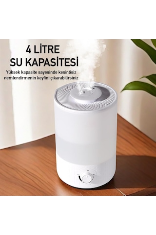 Robeve Rbh-02 Ultrasonik Hava Nemlendirici Aroma Difüzörü 4 Litre Buhar Makinesi 4l Nemlendirici - Otomatik Kapanma S