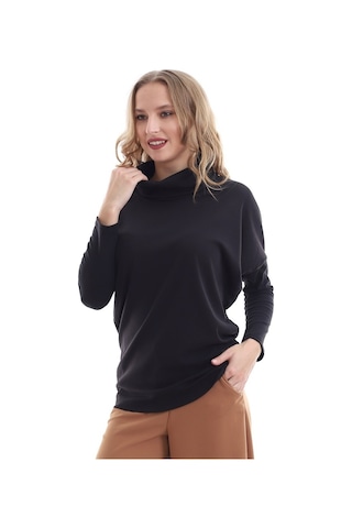 Self Clothing Kadın Boğazlı Yaka Siyah-Siyah