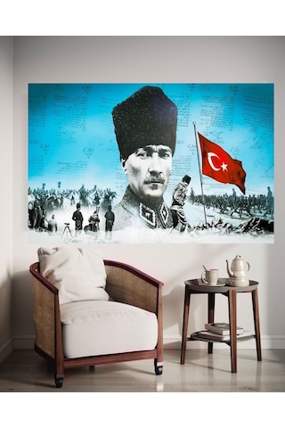 Atatürk Ve Çanakkale Savaşı Kanvas Tablo Ev Dekarasyon Hediyelik Duvar Süsü