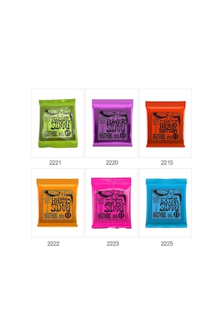 Vkemall Ernie Ball 2223 Süper Slinky Nikel Sarılı Elektrik Gitar Telleri 9-42 Çok Renkli