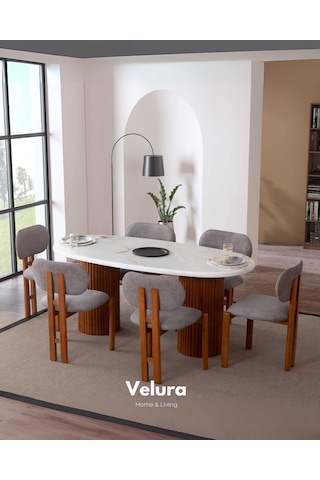 Artem Yemek Odası Takımı Yemek Masası + 4 Adet Sandalye Beyaz