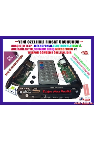 Toyota Serisi Aux Çıkışlı Oto Teypler için Mp3 Bluetoothlu N11.46
