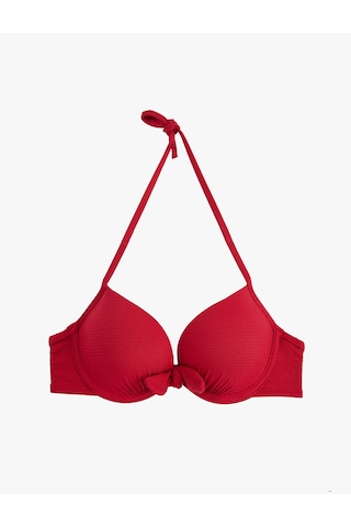 Koton Kalp Yaka Dokulu Fiyonklu Push-up Bikini Üstü Bordo 6sak10068mm