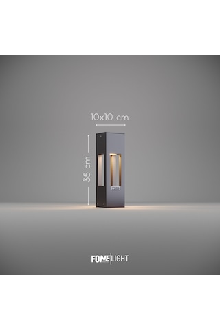 FoneLight AKA Set Üstü 35 cm LED Bahçe Yol Aydınlatması Antrasit Alüminyum IP65 Peyzaj Aydınlatma Armatürü 3000K