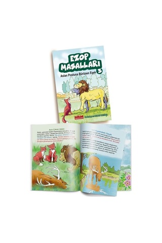 Ezop Masalları 3 - Aslan Postuna Bürünen Eşek- Bordo Ressam