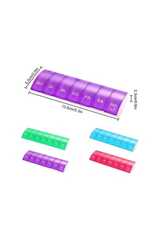 Tongxida Yedi Taşınabilir Sones Saklama Parçalı Mor Mini Kutusu Hap İz Kırmızı Mor