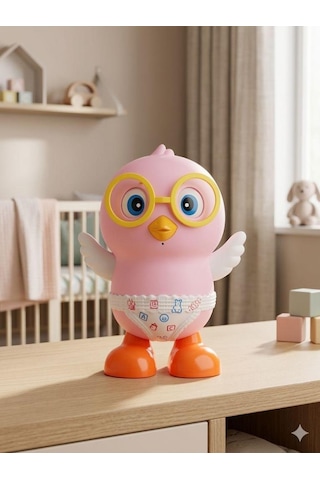 Tıfıl Toys Pilli Işıklı Müzikli Dans Eden Pembe Civciv - İnteraktif Bebek Oyuncağı