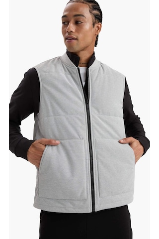Defacto Regular Fit Dik Yaka Fermuarlı Cepli Yelek E8777ax25augr360 Gri