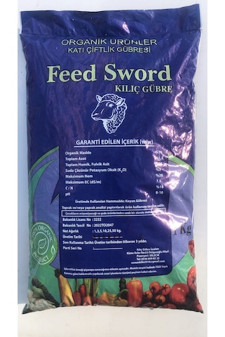 Isıl İşlem Görmüş Yanmış Elenmiş Koyun Gübresi Organik Doğal 1 Kg