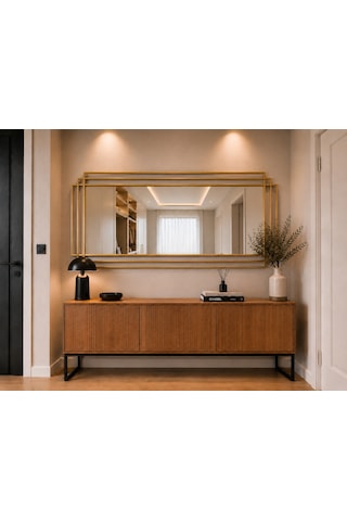 Effe Gold Metal 3 Çerçeveli 180x80 Cm Dekor Ayna