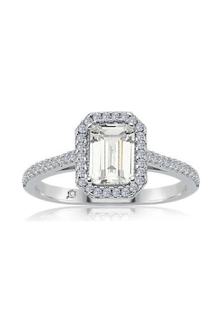 Mia Vento 1.00 Karat Emerald Tektaş Gümüş Yüzük