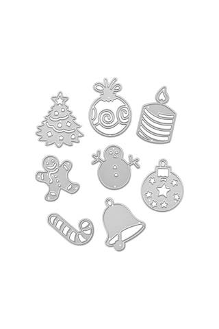 Kangvka 3 Numara Metal Gri Noel Kağıt Kesim Kalıbı - Sanat Ve El İşleri İçin Gri