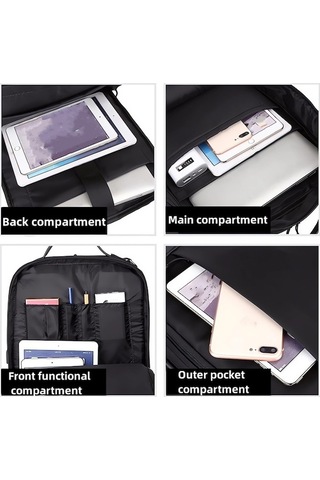 Createtech Kahverengi İş Dizüstü Çantası, 15.6" Kaliteli Naylon, Usb Şarjlı, Büyük Kapasite Kahverengi