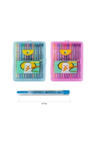 Adel Mum Boya Çevir Aç Mum Boya 12 Renk Twist Wax Crayon