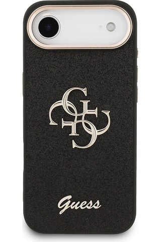 Apple Uyumlu iPhone 17 Air Kılıf Guess Lisanslı 4g Büyük Metal Kamera Çerçeveli Ve Logolu Glitter Kapak Siyah