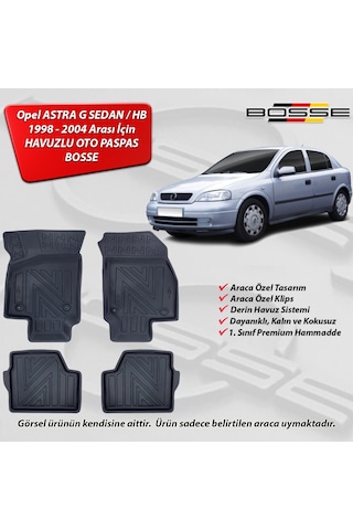 Opel Astra G Paspas Araca Özel 1998 2004 BOSSE 3D Havuzlu Oto Paspas Paspas