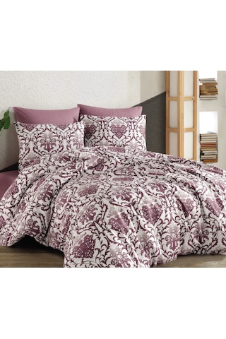 Yaprak Tek Kişilik Nevresim Seti %100 Pamuk 3 Parça 160x220 Çarşafsız