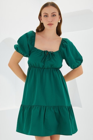 Bigdart 2351 Kloş Poplin Elbise - Y.zümrüt 2351bgd19-748-14892 001
