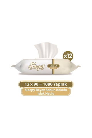 Sleepy Beyaz Sabun Kokulu Islak Havlu 12X90 (1080 Yaprak)