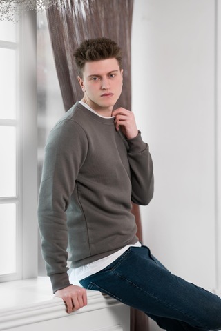Slimfit Sıfır Yaka Basic 3 İplik Erkek Sweatshirt Antrasit
