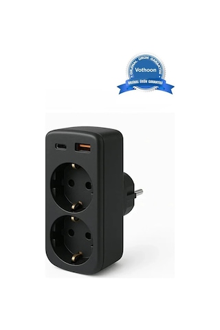 Çoklu Priz Yüksek Gerilim Korumalı 2'li Priz 1xusb 1xtype-c Çıkışlı Grup Priz Çoğaltıcı 0 M