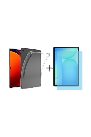 Forzacase Samsung Uyumlu Galaxy Tab S10 Fe 10.9 Anti Shock Silikon Kılıf + Nano Ekran Koruma Filmi Fc014 Silikon