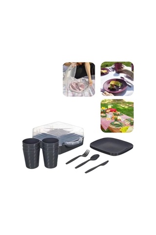 6 Kişilik Piknik Seti Siyah
