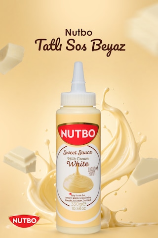 Nutbo Tatlı Sos Beyaz- Waffle& Krep& Pankek& Churros& San Sebastian& Kruvasan& Dondurma Sos 330 Gr
