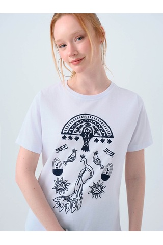 Loft Beyaz Kadın T-shirt Lf2039547 Beyaz