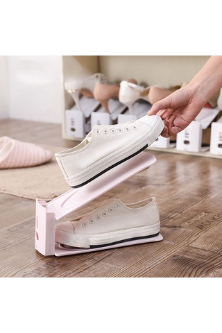 Kosona Ev İçi Plastik Ayaklık Organizörü, Uzun Ömürlü, Yer Tasarruflu, Yüksek Dayanıklı, Kaymazsız, Ayarlanabilir Yükseklikli Çift Ayaklık Tutucu Gri