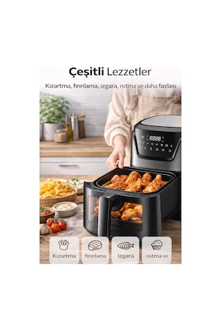Hiking HAF-502 6 LT Digital Air Fryer Yağsız Fritöz