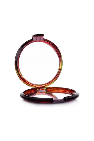 Kozel Extra Lux Yuvarlak İkili Çanta Tipi Makyaj Aynası Kahverengi 67