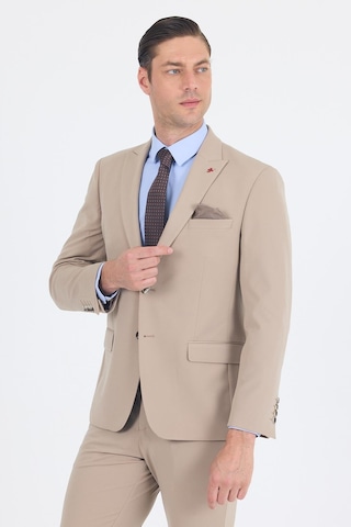 İmza Koyu Bej Kırlangıç Yaka Kelebek Astar 6 Drop Slim Fit Beli Lastikli Takım Elbise 1001250176 Koyu Bej