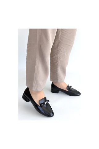 Look Shoes Owes Siyah Cilt Topuklu Ayakkabı Siyah