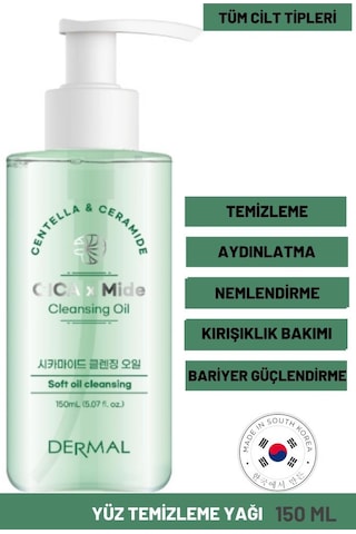 Dermal Cıca x Mide Cleanser Oil Centella Asiatica ve Seramid Özlü Temizleme Yağı 150 ML