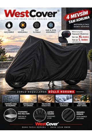 Kuba Vn50 Pro Uyumlu Siyah Motosiklet Brandası,su Geçirmez Kar Don Güneş Korumalı Uvli Motor Örtüsü Bağlantı Klipsli Taşıma Çantalı.
