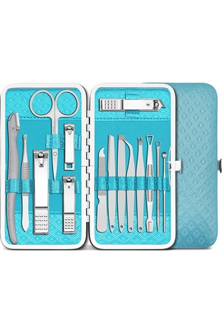Qingmipy "15 Parçalık Paslanmaz Çelik Tırnak Bakım Seti - Profesyonel Manikür Pedikür Aletleri"