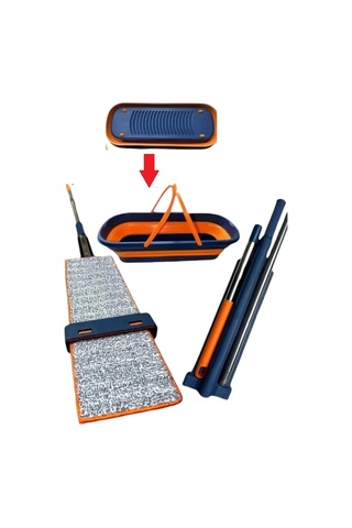 Büro Ev Ofis Yazlık Hijyeni İçin Katlanır Tekerli Paspas Kovalı Sıkan Zemin Tenizlik Mopu